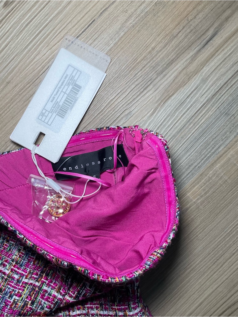 Endless Rose Pink Multi-Tone Tweed Dress + Blazer Set Size Small NWT - Picture 5 of 6